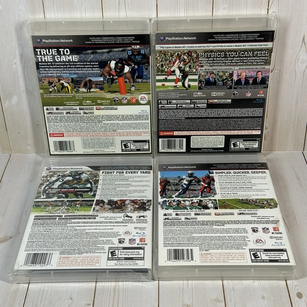 Lot of 4 Madden NFL Games PlayStation PS3 Madden 10 11 12 13 Madden 10 Is Sealed